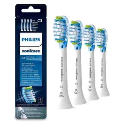 New 4-Pack Genuine Philips C3 Premium Plaque Control Brush Heads White