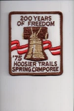 1975 Hoosier Trails Spring Camporee 200 Years Of Freedom patch