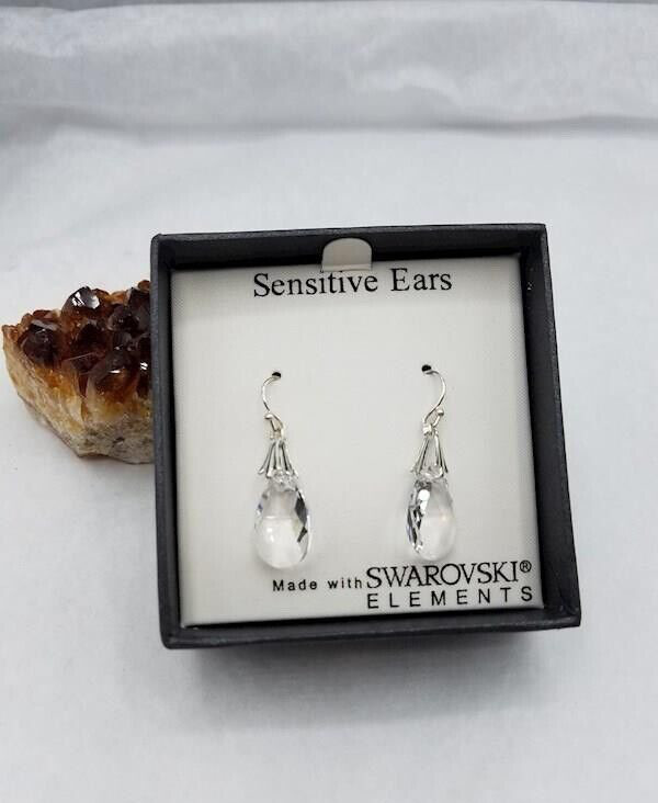 Swarovski Elements White DangleDrop Earrings - image 2