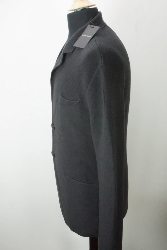G1N with tags Giorgio Armani Black Label Dark Gray Cashmere Blend Woven Sport Ja - Image 2 of 4