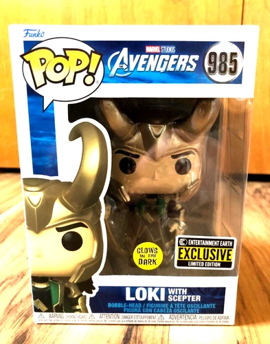 Funko Pop Avengers Loki with Scepter Glow in the Dark 985 EE Exclusive