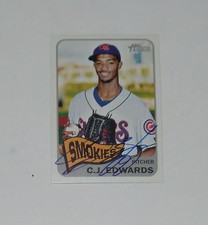 CJ C.J. EDWARDS SIGNED AUTO'D 2014 TOPPS HERITAGE CARD #190 CHICAGO CUBS RC