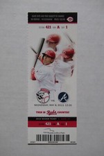 CINCINNATI REDS VS ATLANTA BRAVES 5/8/2013 FULL TICKET ~ DAN UGGLA (2 HRs)