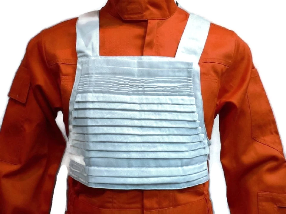 X-Wing Rebelde Luchador Piloto Mono Naranja + Blanco Chaleco Antiaéreo Disfraz Foto 4 de 4