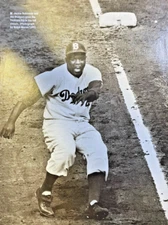 1990 Magazine Illustration Jackie Robinson Brooklyn Dodgers