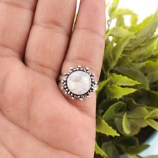 Rainbow Moonstone Gemstone 925 Stamped Silver Unique Jewelry Ring For Engagement