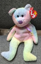 Ty Beanie Baby Groovy the Bear DOB January 10, 1999 Multicolor Tie Dye