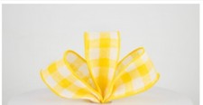 5 yards 1.5" yellow buffalo plaid ribbon 1.5" Wired ribbon spring ribbon
