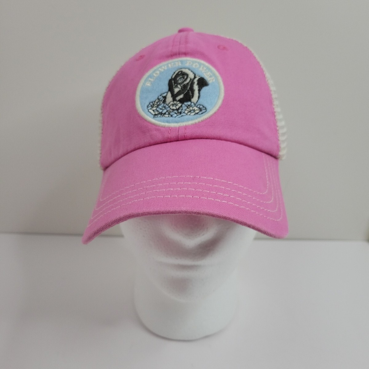 Disney Parks Flower Power Bambi Trucker Pink White Hat Cap  display picture 1