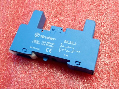 5 Socles Relais Finder 94.84.1 - Tension 300V AC, 12A, Couleur Bleue, Connexion à Vis, Occasion Fonctionnelle, Origine Allemagne