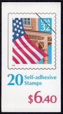Scott #BK228 (2921a) Flag Over Porch Booklet of 20 Stamps - MNH P#77777 NMDP