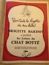Publicité Vintage Advertising BRIGITTE BARDOT / LAINE CHAT BOTTÉ (Janvier 1960)