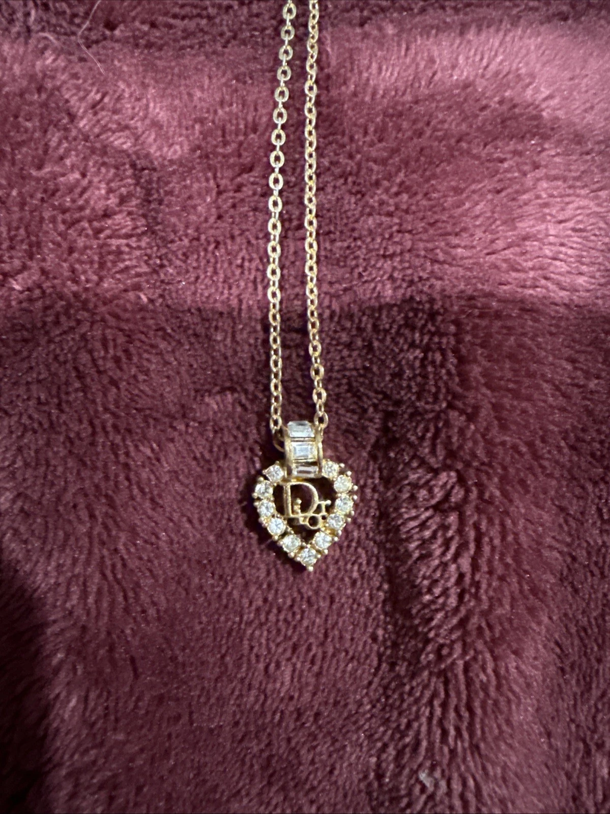 Collier coeur ouvert ton or Christian Dior