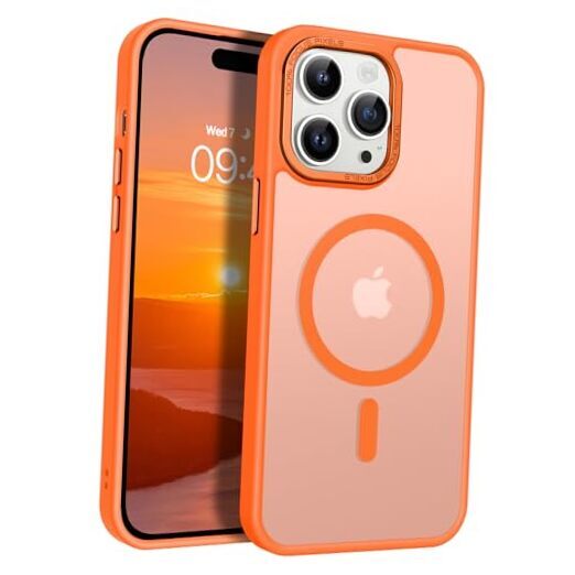 Magnetic for iPhone 13 Pro Case [Compatible with Magsafe] Translucent Orange