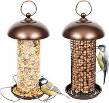 Iborn Metal Bird Feeders - Hanging Peanut Mesh for Small & Wild Birds, Mini Seed