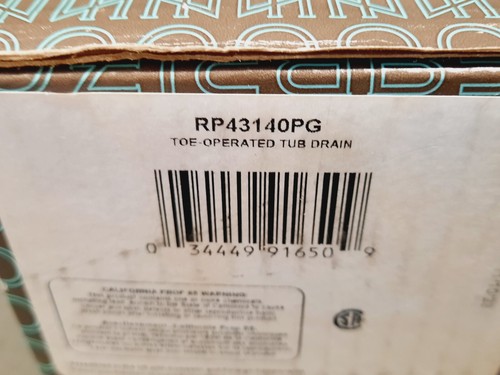 Brizo RP43140PG Toe-Operated Tub Waste Drain Only - Polished Gold *READ* - Picture 2 of 7