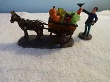 Lemax Carole Towne Fresh Garden Goods Fall Vegetable Horse Buggy & Man Carrots