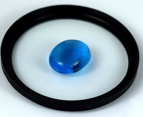 Natural Swiss Blue Topaz Gemstone 10-12 Ct Oval Cabochon AGI Certified - Picture 2 of 10