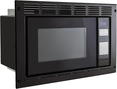 Compact RV Microwave 0.9 Cu Ft 900W Black with Trim Kit - Greystone Replacement