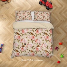 3D Floral Bird Art Pattern Quilt Cover Set Duvet Cover Bedding Pillowcases