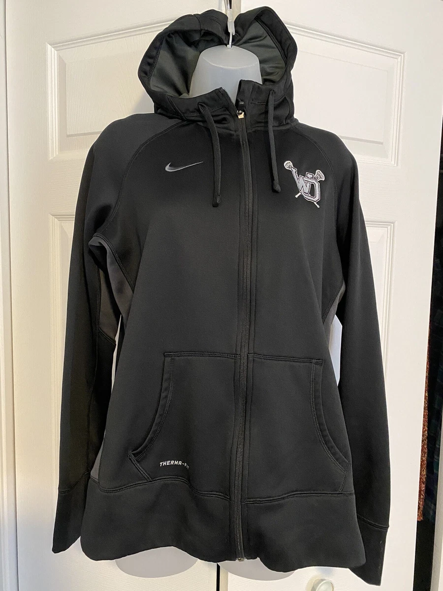 Nike Therma-Fit WD Lacrosse Full Zip Training Hoodie Jacket Black/Gray Sz L  | eBay