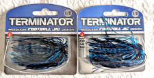 NEW Terminator Weedless Football Jig. 1/2 OZ. Black Blue Purple Combo