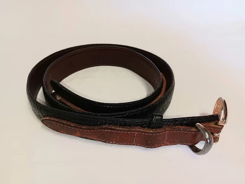 Brighton Belt Womans 40in Black With Brown Leather #36803