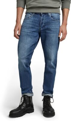 G-STAR RAW Herren 3301 Straight Tapered Burten Jeans Stretch Denim 5-Pocket