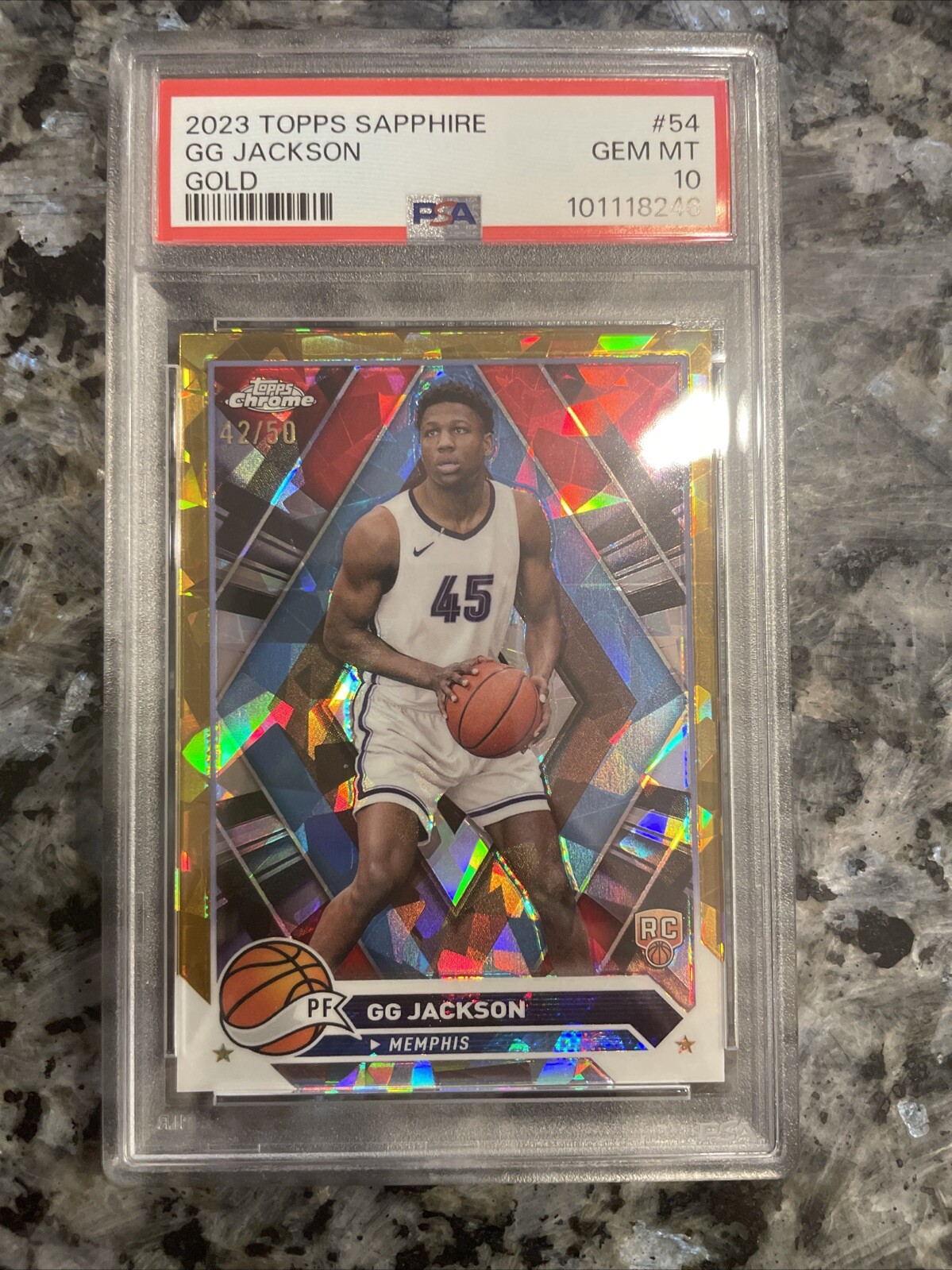 2023 TOPPS SAPPHIRE GG JACKSON #54 GOLD /50 PSSA 10 Gem Mint RC Rookie Low Pop