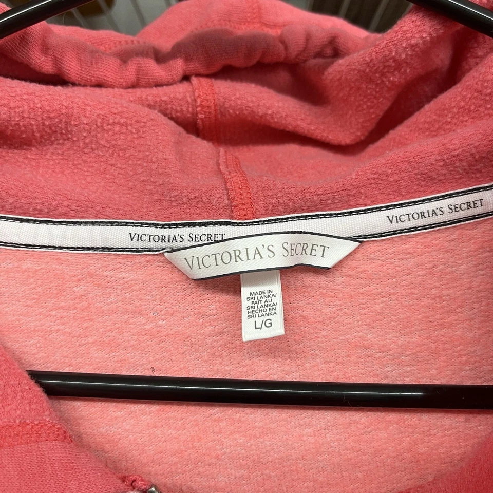Victoria's Secret Dream Angels Peach Block Rayas Cremallera Sudadera con Capucha Talla Grande Foto 3 de 4