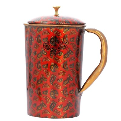 #ad Printed Copper Jug Pitcher Paisely Design Storage amp; Serving Water 1500 ML $100.00