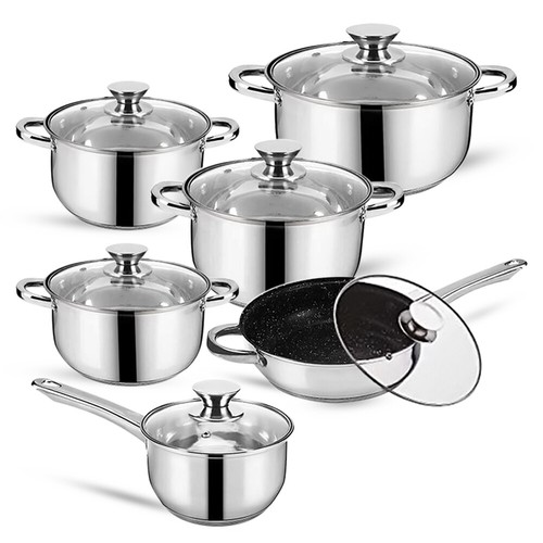 Induction Safe 12pc High Quality Stainless Steel Saucepan Casserole Cookware Set - Picture 6 of 6