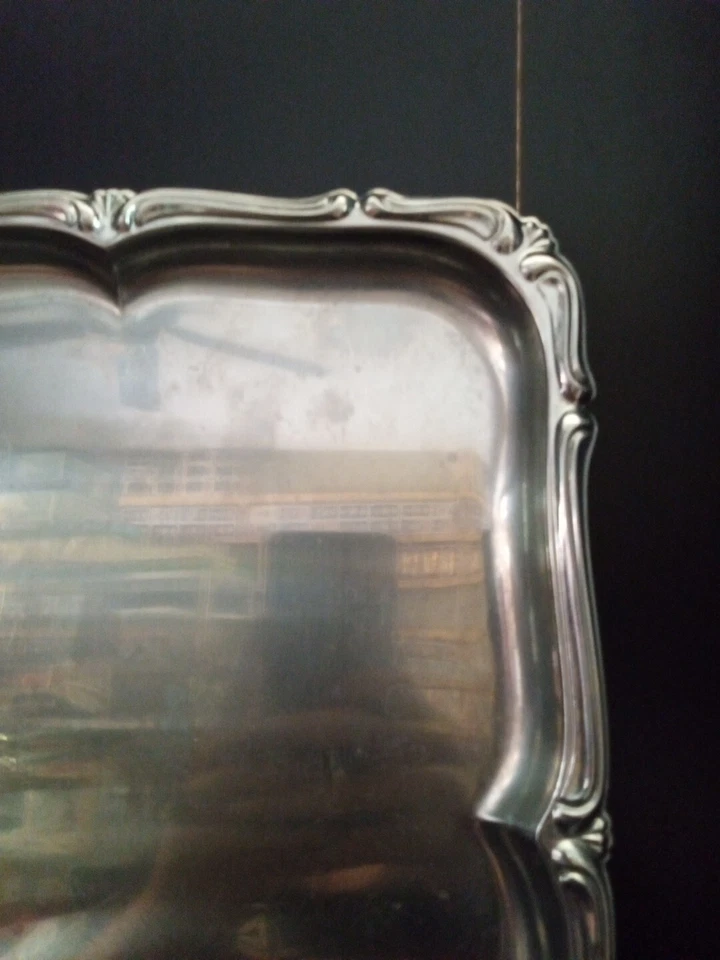 PLATO BANDEJA ACERO INOXIDABLE VINTAGE ELEGANTE ALESSI INOX 18/10 11" X 14" ~ #71 Foto 3 de 4