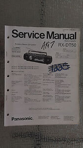 panasonic manual cd dt50 rx stereo tape repair player service book original