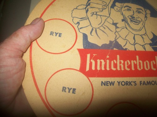 Ruppert Knickerbocker Beer/Ale large 10 3/4" Diameter coaster or bar mat 1940's - Picture 5 of 8
