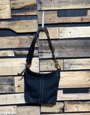 Coach Black Fabric / Leather Crossbody Handbag H064910403