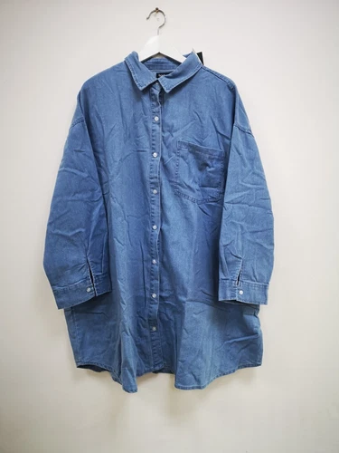 Boohoo Plus Oversized Denim Shirt Dress 