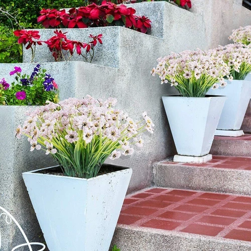 Künstliche Blumen Kunststoff Kunstpflanzen UV beständig Gartendeko Haus Outdoor. - Bild 2 von 21