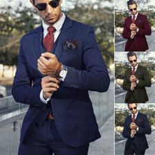 3 Pcs Business Men Suits Prom Party Formal Slim Fit Wedding Blazers Pant Vest