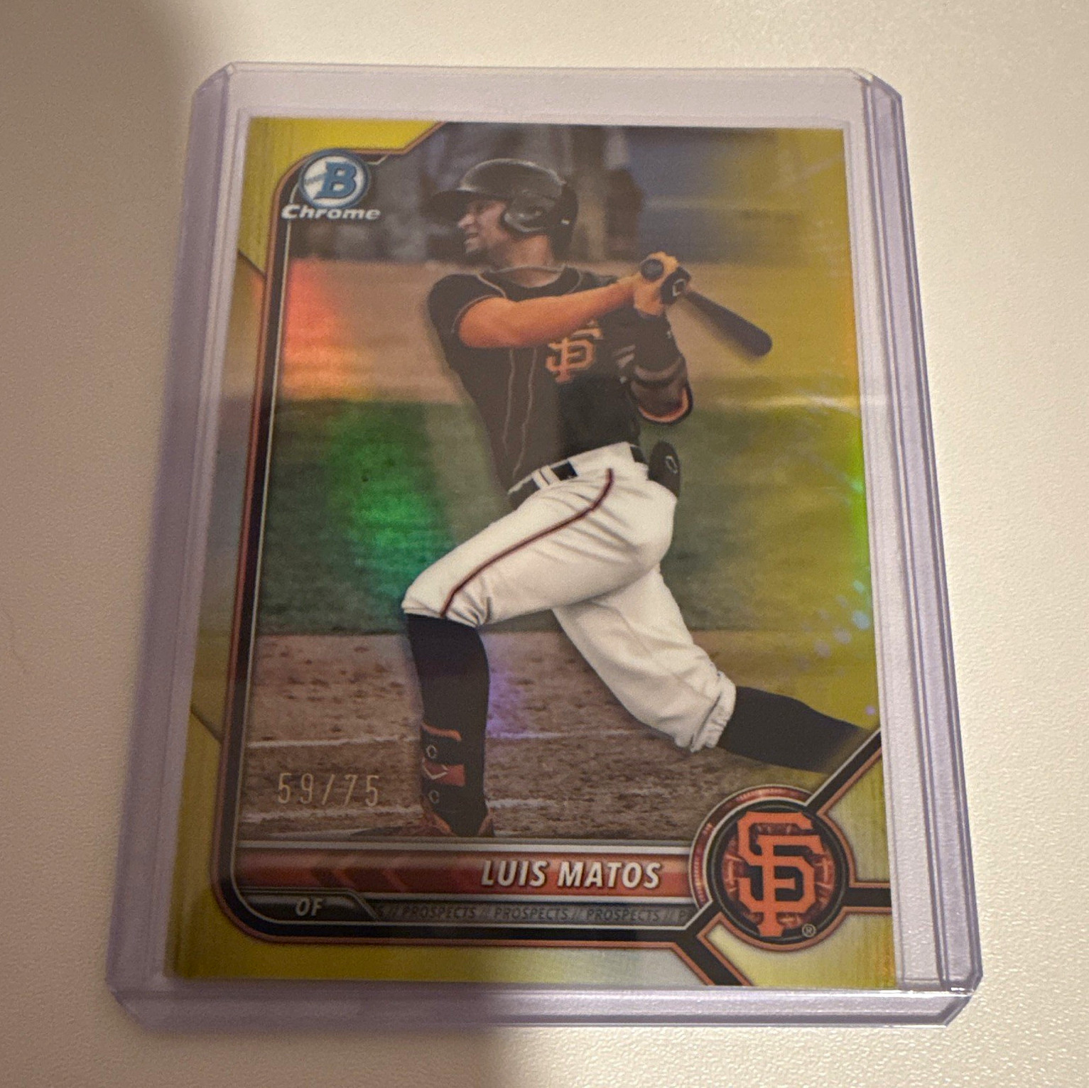 Topps 2022 Bowman Chrome Luis Matos Giants Chrome Prospects /75 #BCP-55