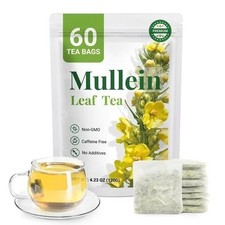 Mullein Tea Bags For Lung Cleanse Herbal Leaf of Flowers Detox Enhance Immune