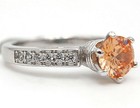 2CT  Padparadscha 925 Sterling Silver Ring Sz 6 &5-4 — photo 2
