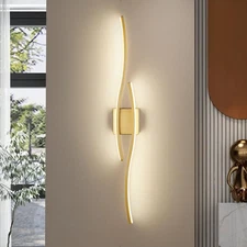 Modern Wall Sconces, Gold Wall Light Fixtures for Bedroom,3000K-6000K Wall Li...