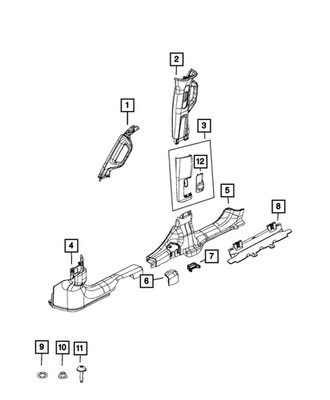 Genuine Mopar B Pillar Lower Trim Panel Right 6LJ58TX7AA