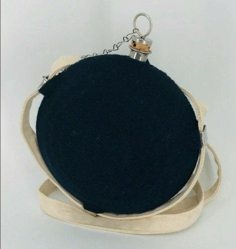 Civil War Stainless Steel Bullseye Pattern Canteen - Dark Blue Wool Cover