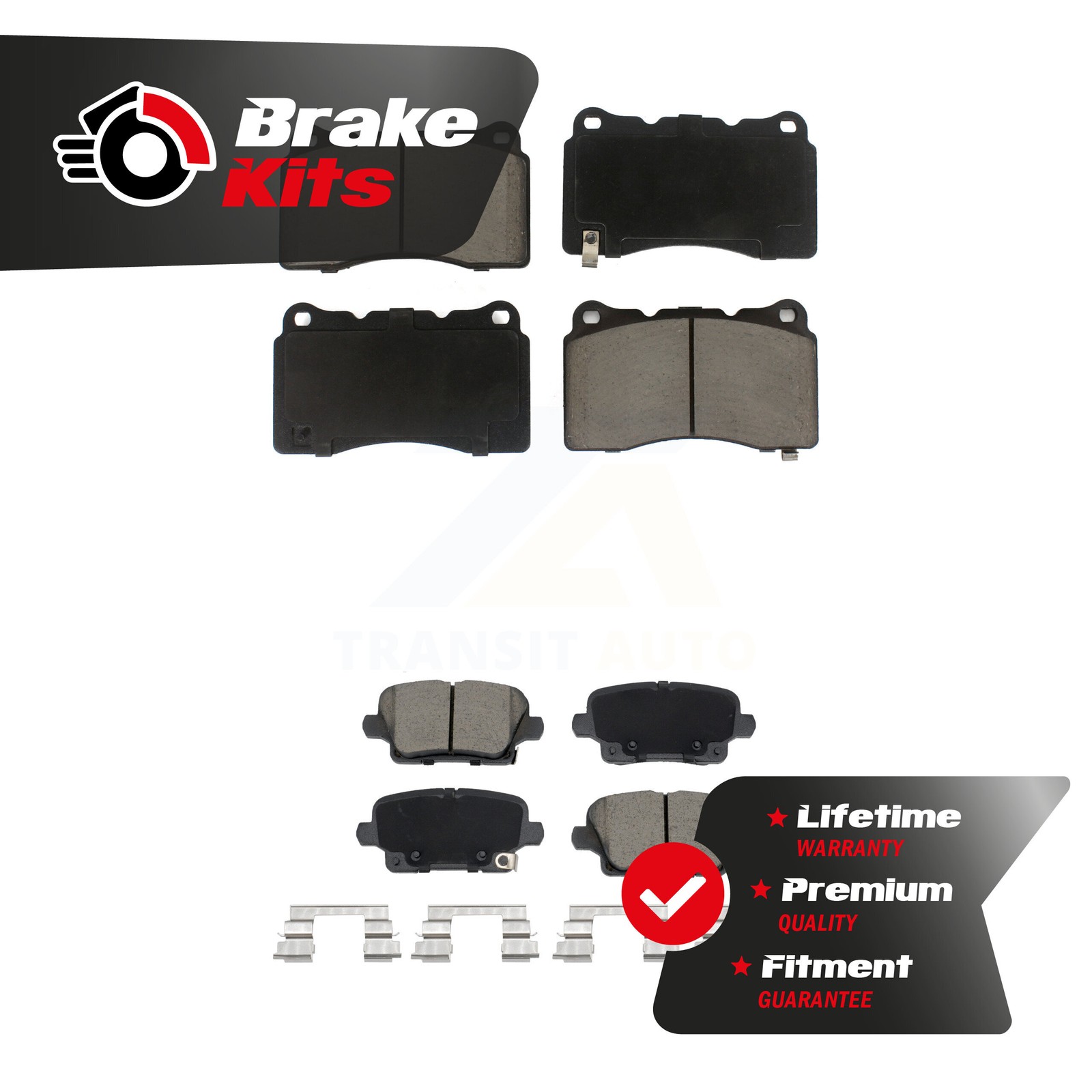 Front Rear Ceramic Brake Pads Kit For 2018-2020 Buick Regal Sportback 3.6L
