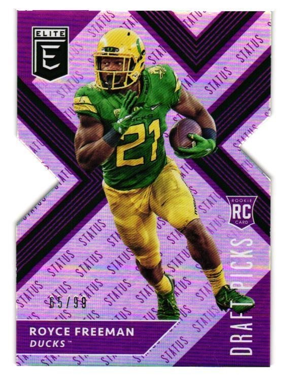 Royce Freeman Panini Elite Draft Picks Collegiate #126 Status Die-Cut-Purple