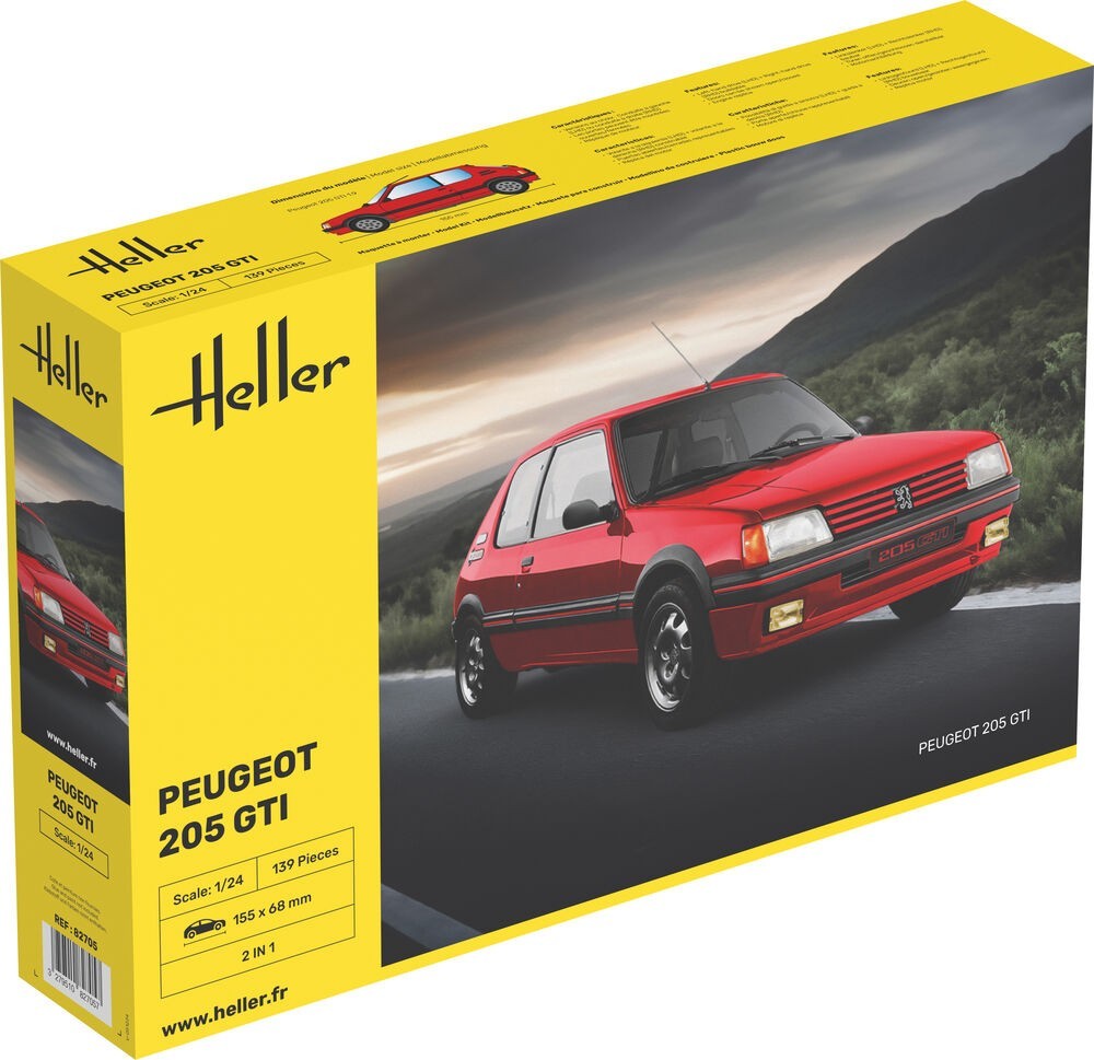 Peugeot 205 GTI Heller 82705 kit de modélisme auto pour passionné de garage
