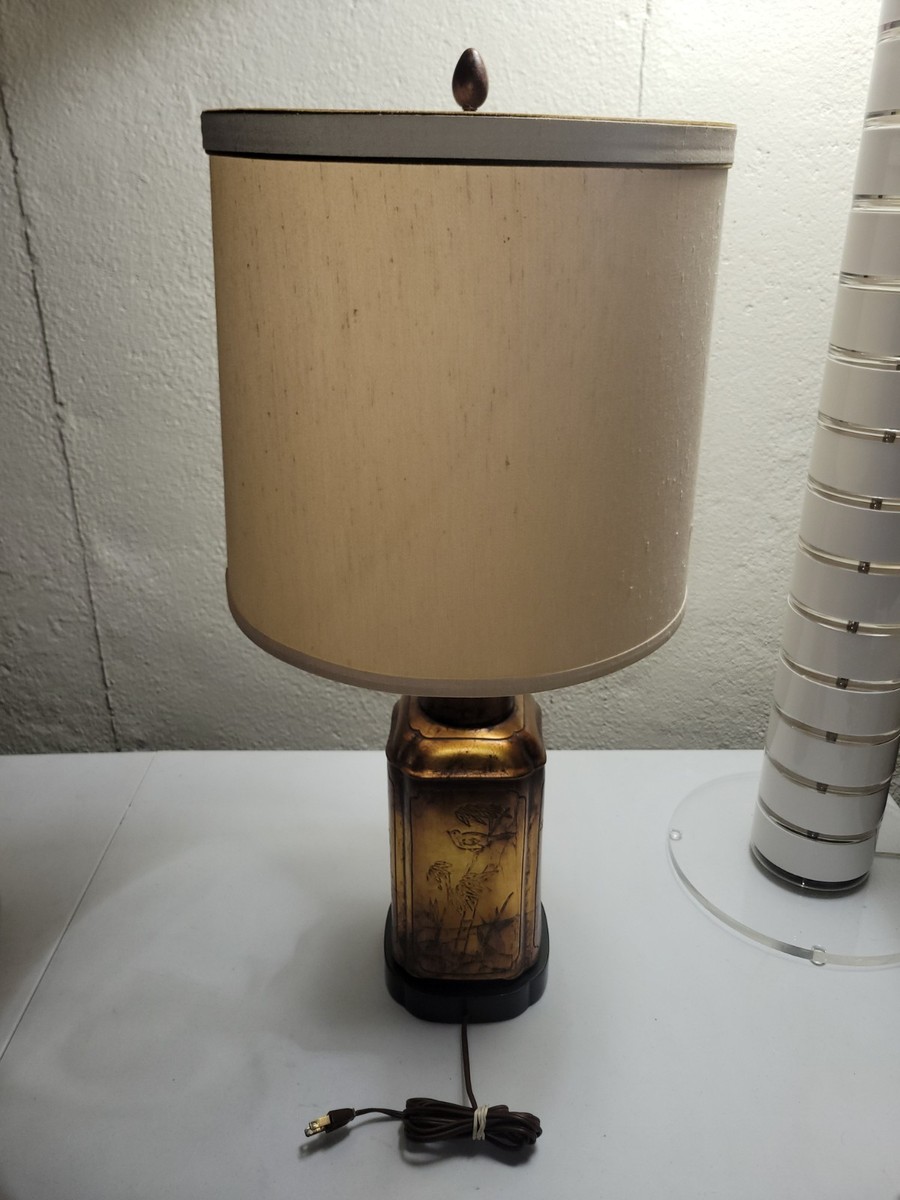 Vintage Frederick Cooper Table Lamp Tea Canister Gold Gilt MCM