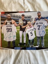 WWE Autographed Photo Braun, Big Cass, Alexa Bliss Yankee Stadium